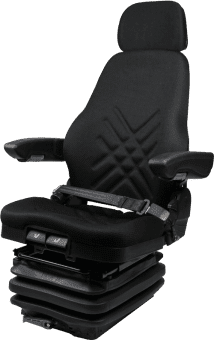 Deluxe High Back Operator Seat, Black Vinyl, No OPS