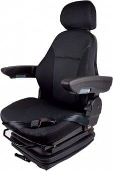 Low Profile Heavy Duty Air  Suspension Seat, Black Fabric With OPS