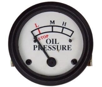 JD White Oil Gauge, Dash Mount
