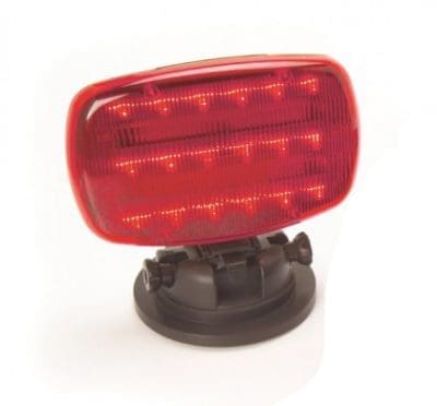 RED LED BATTERY OPERATED SAFETY FLASHER WITH ADJUSTABLE MAGNETIC BASE
