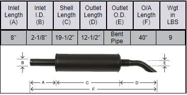Massey Ferguson 165, 175, 180 Muffler